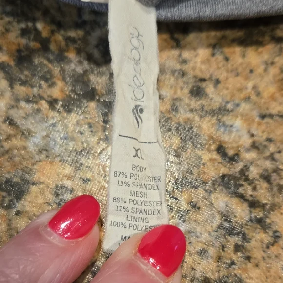 Ideology Zip-Front Gray and Pink Sports Bra - Picture 5 of 9